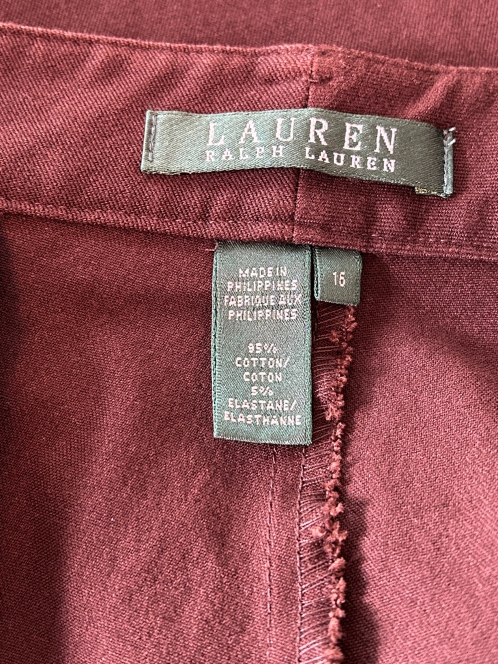 Lauren Ralph Lauren Chocolate Brown Size 16 Button Zip Fly Straight Leg Pants - Picture 3 of 9